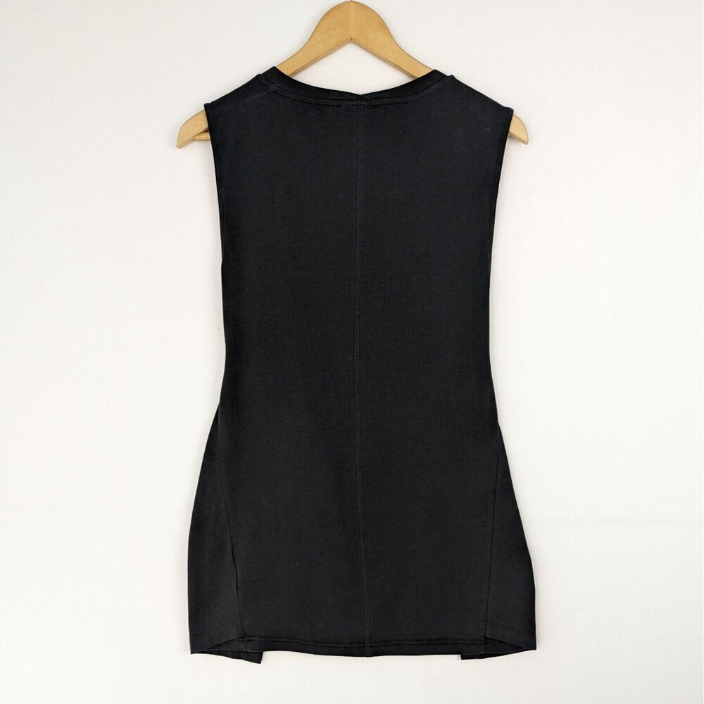 Varley Womens Small Napa Tie Waist Wrap Black Pima Cotton Tank Top - Picture 6 of 10